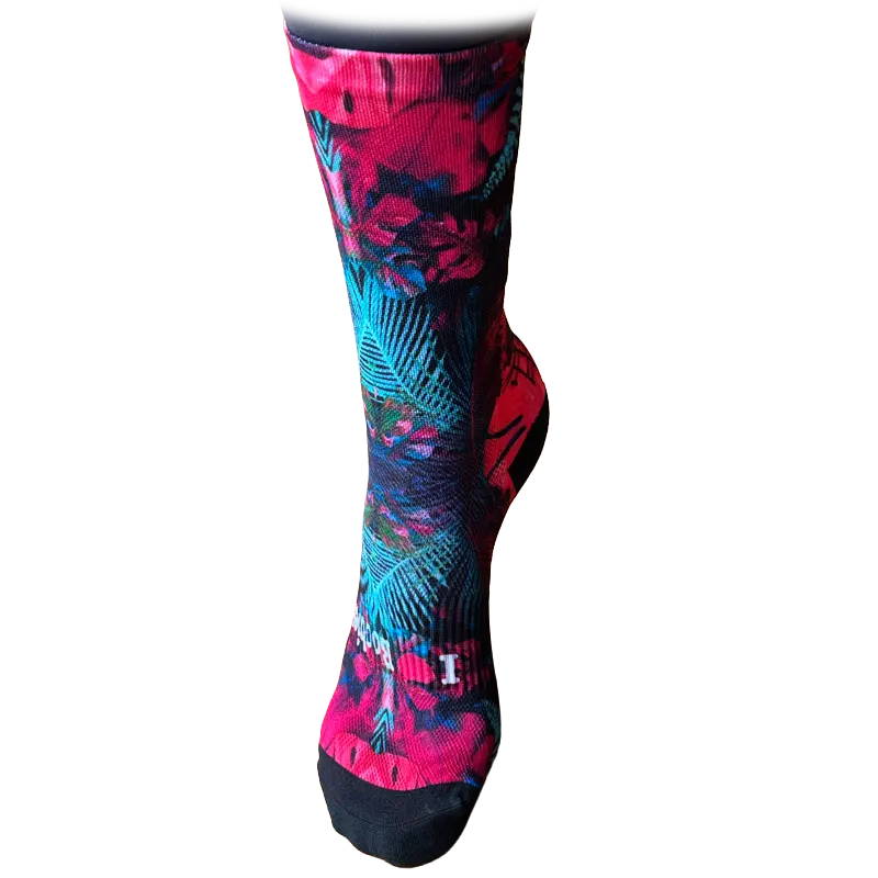 Calcetines I Love Boobies flores fucxias