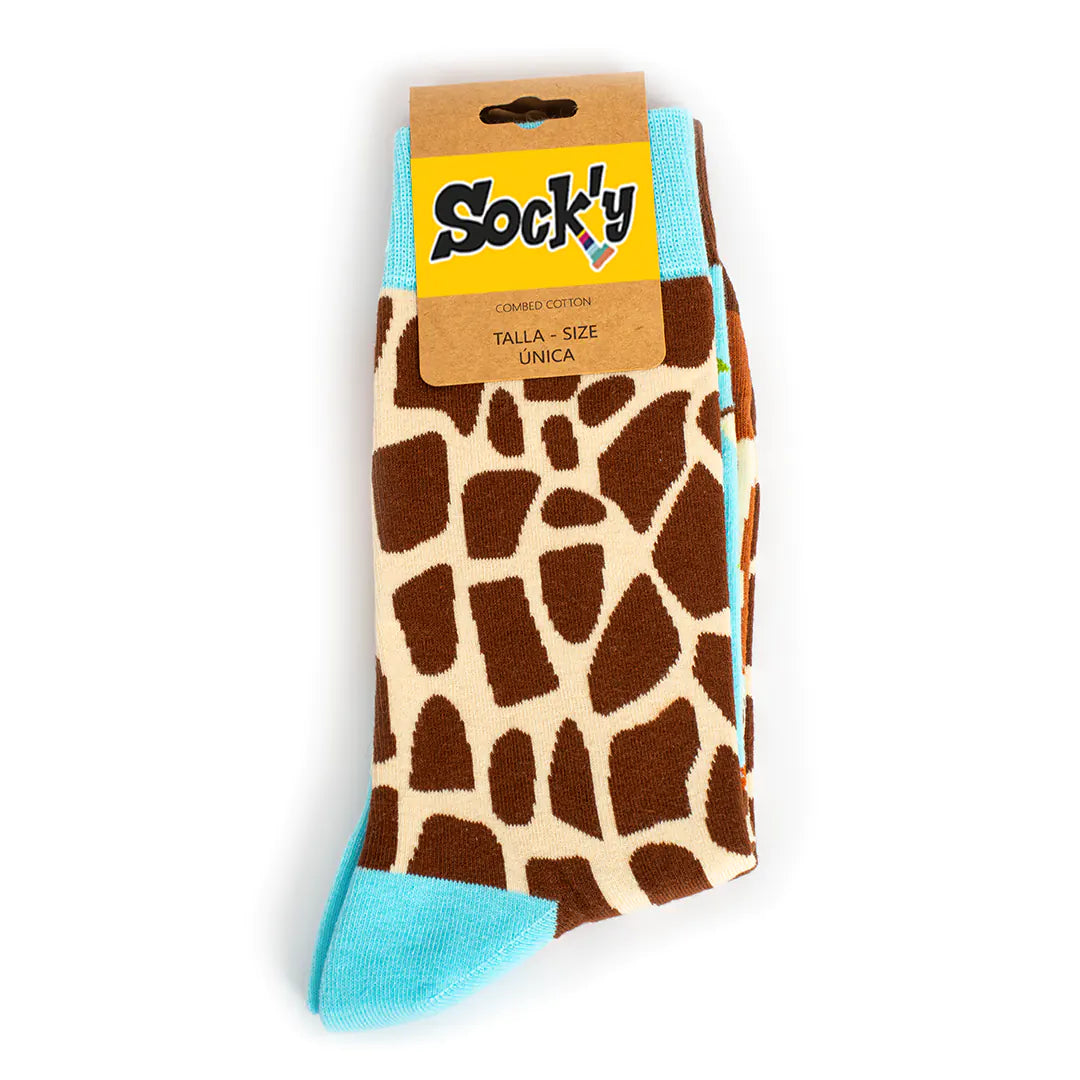 Calcetines ilustrados como piel de jirafa