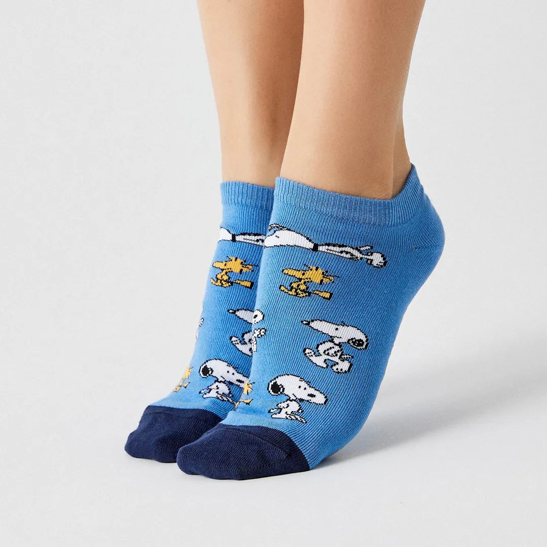 Snoopy ankle blue