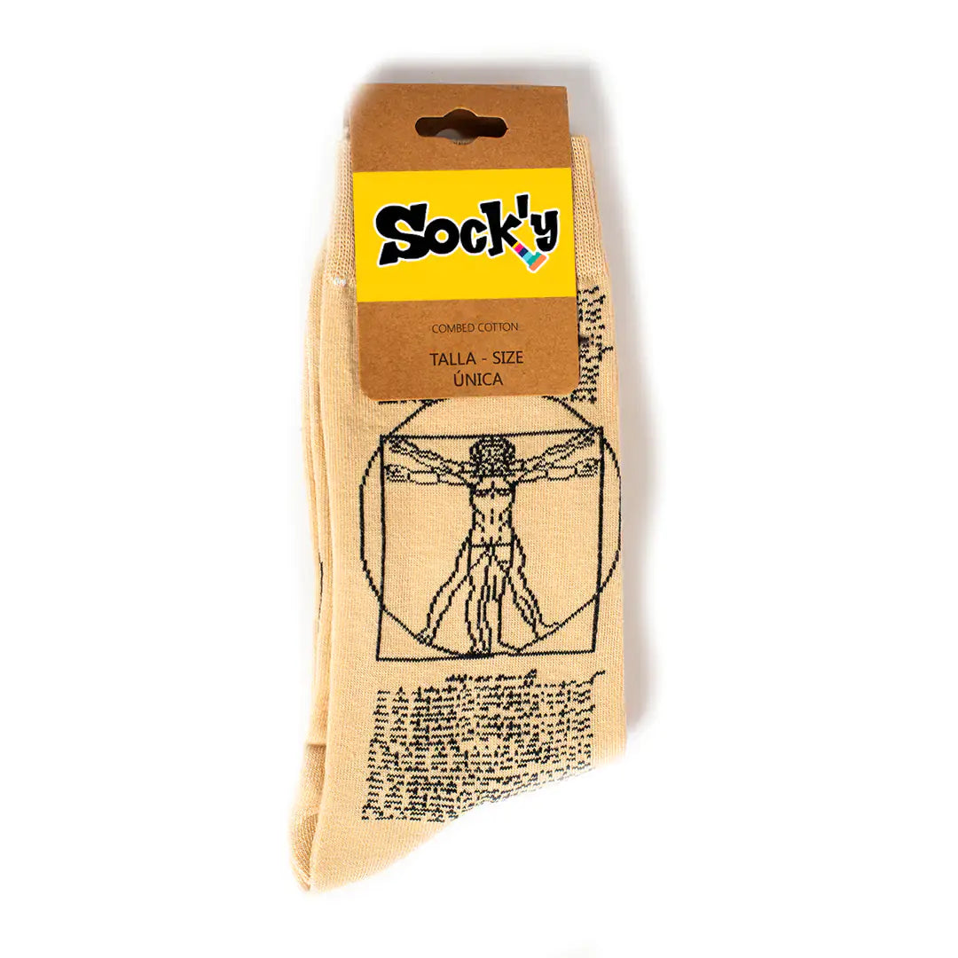 Calcetines con el hombre de Vitruvio