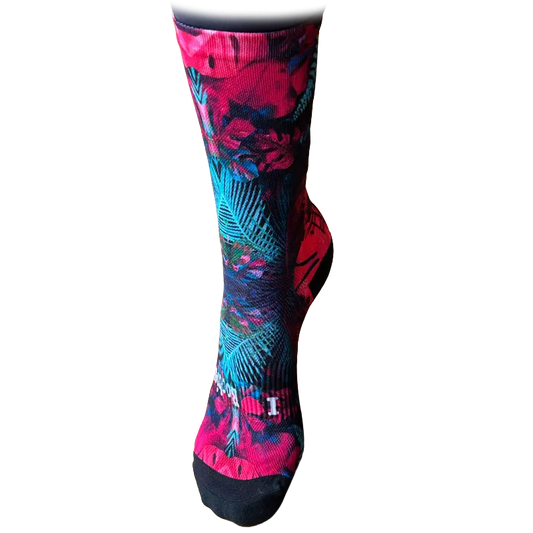 Calcetines I Love Boobies flores fucxias