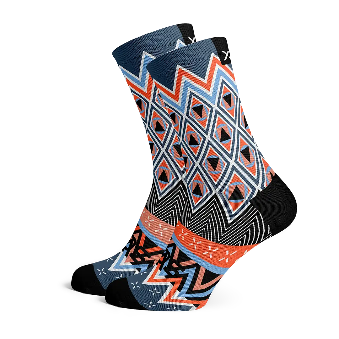 Calcetines con estampado geométrico africano