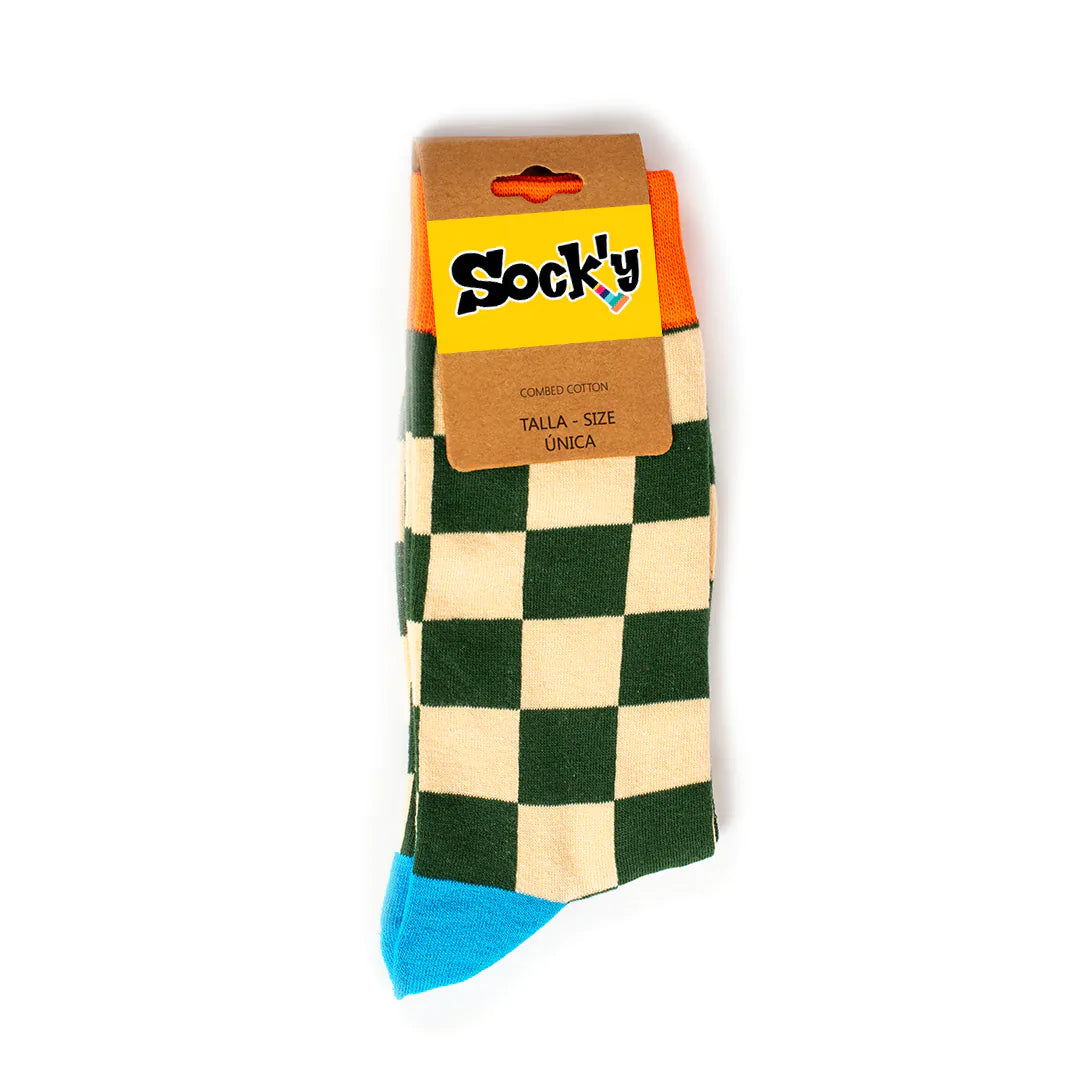 Calcetines de cuadros coloridos